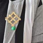 Handmade Golden Feather Brooch